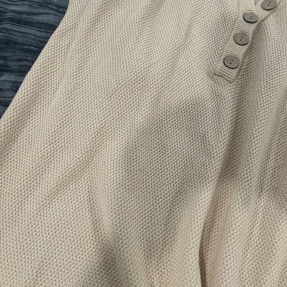 Beige Button-Up Knit Sweater Dress Size M by Double J - Picture 6 of 6